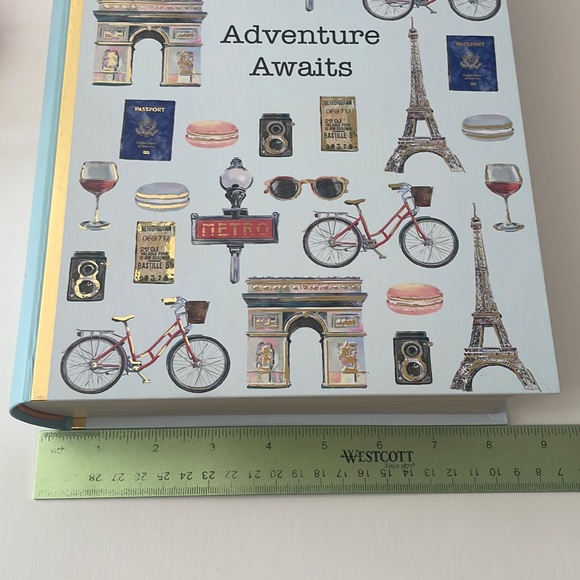 “Adventure Awaits” Paris Parisian French France decorative bookshelf storage box - Picture 5 of 9